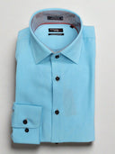 Leo Chevalier Men's Fitted LS Dress Shirt - Aqua