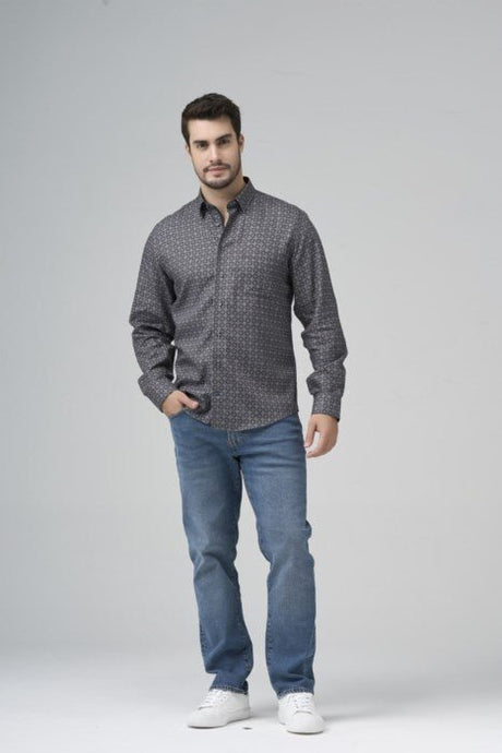 Leo Chevalier Men's LS Sport Shirt Tall - Grey
