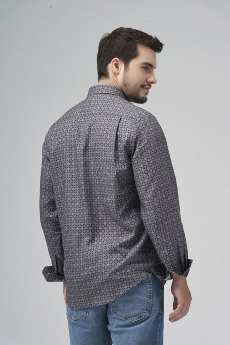 Leo Chevalier Men's LS Sport Shirt Tall - Grey