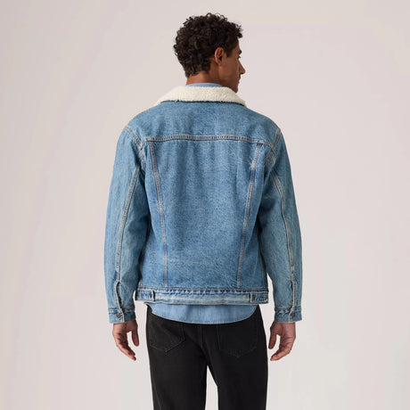 Levi's Men's Relaxed Fit Sherpa Trucker Washed Away Jacket - Washed Away
