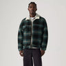 Levi's Men's Type 3 Sherpa Trucker Merle Plaid Jacket - Frost Grey