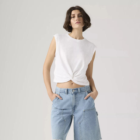 Levi's Women's Jemma Knot Bright White Slub T-Shirt - A&M Clothing & Shoes