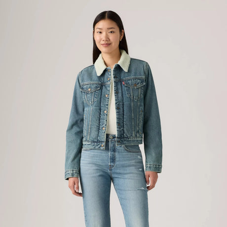 Levi's Women's Original Sherpa Trucker Heed and Hawed Jacket - Heed And Hawed