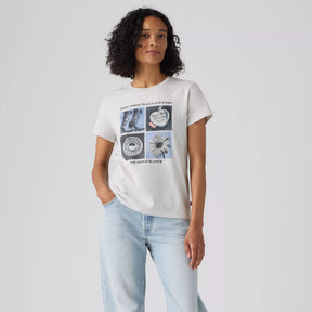 Levi's Women's The Perfect Archival Grid Orbit T-Shirt - Heather Grey