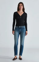 Mavi Women's Kathleen Mid Used Feather Blue Jeans - Mid Feather