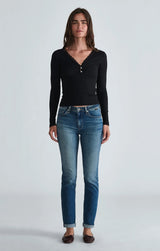 Mavi Women's Kathleen Mid Used Feather Blue Jeans - Mid Feather