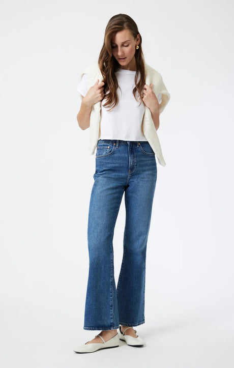 Mavi Women's LA Mid Brushed Blue Jeans - Mid Brushed