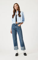 Mavi Women's Savannah Cuffed Shaded Classic Jeans - Shaded Blue