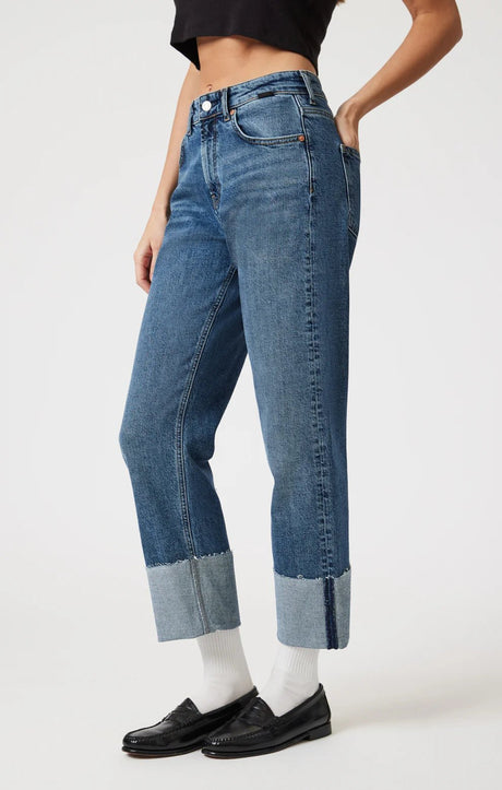 Mavi Women's Savannah Cuffed Shaded Classic Jeans - Shaded Blue