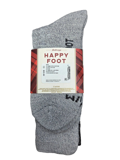 McGregor Men's Happy Foot Sock 2pk - Grey Assorted
