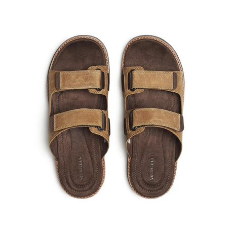 Merrell Men's Cove Leather Slide Sandals - Coffee