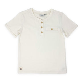 Mid Kids Boys SS Henley T-shirt - White
