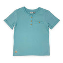 Mid Kids Boys SS Henley T-shirt - Aqua