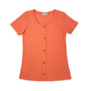 Mid Youth Girls Ribbed Top - Peach