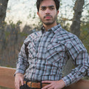 MWG Men's Plaid Longsleeve Snap Shirt - Khaki
