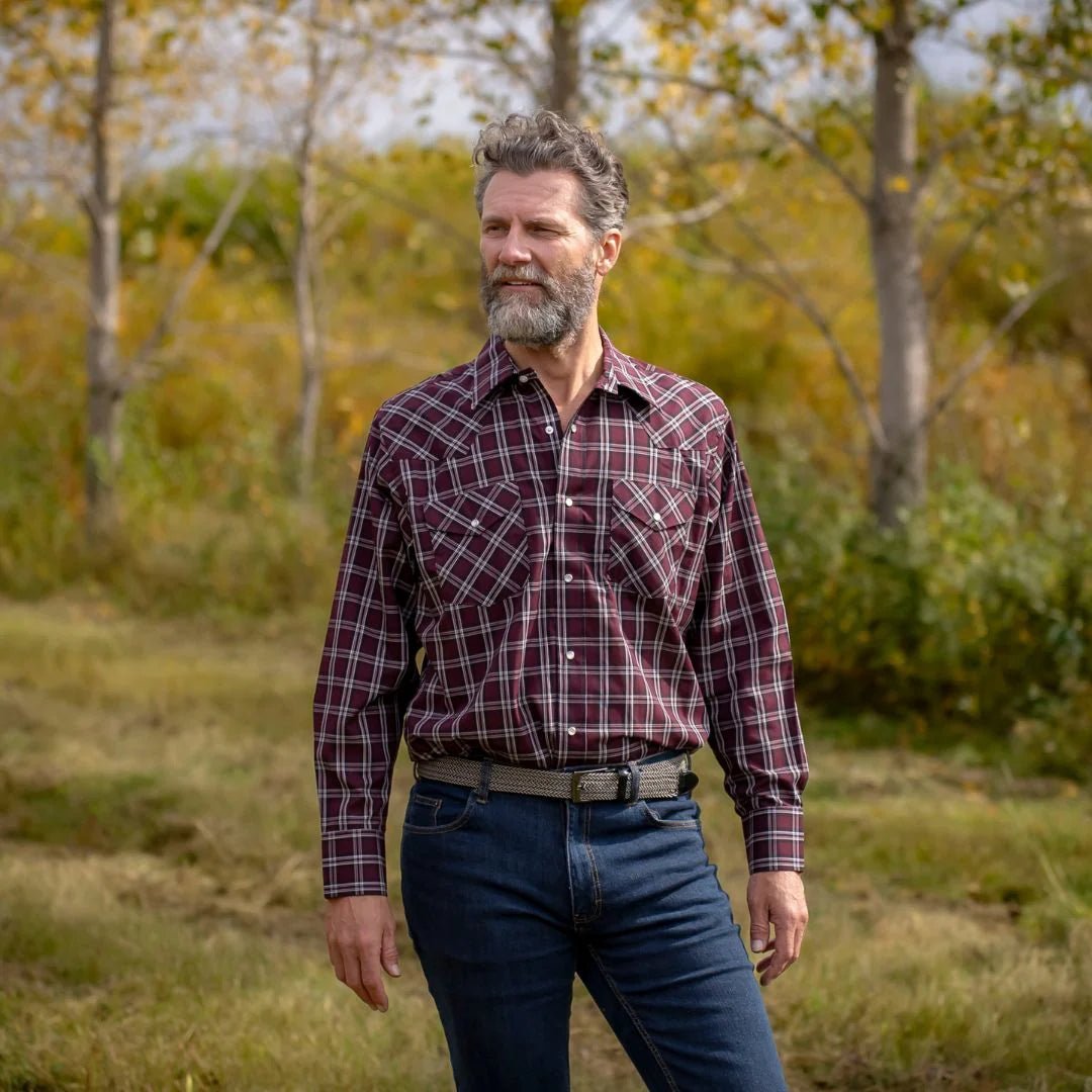 MWG Men's Plaid Longsleeve Snap Shirt - A&M Clothing & Shoes - Westlock