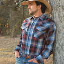 MWG Men's Plaid Longsleeve Snap Shirt - Wine
