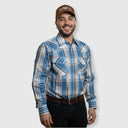 MWG Men's Plaid Longsleeve Snap Shirt - Teal