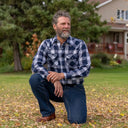 MWG Men's Plaid Longsleeve Snap Shirt - Ink Blue