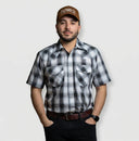 MWG Men's Plaid Short Sleeve Snap Shirt - Black/Grey