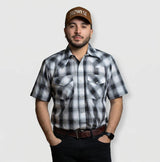 MWG Men's Plaid Short Sleeve Snap Shirt - A&M Clothing & Shoes
