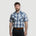 MWG Men's Plaid Short Sleeve Snap Shirt - Sky Blue