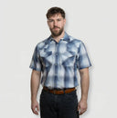 MWG Men's Plaid Short Sleeve Snap Shirt - Sky Blue