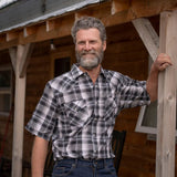 MWG Men's Plaid Short Sleeve Snap Shirt - A&M Clothing & Shoes