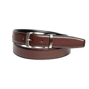 Nick Graham Men's Smooth to Pebble Stitched Reversible Belt - Black/Brown