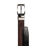 Nick Graham Men's Smooth to Pebble Stitched Reversible Belt - Black/Brown