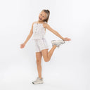 No Way Monday Youth Girls Button Front Tie Strap Top - Off White