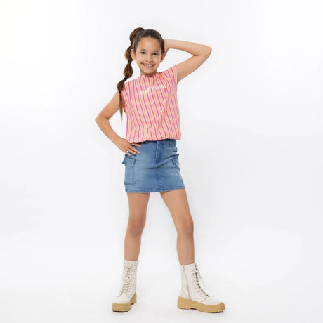No Way Monday Youth Girls Jean Skirt - Blue Jeans