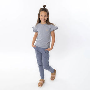 No Way Monday Youth Girls Joggers - Faded Blue
