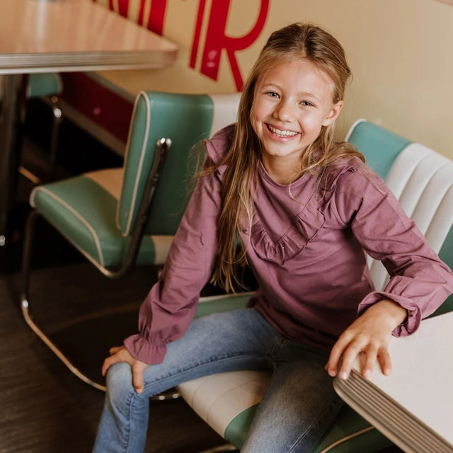 No Way Monday Youth Girls Long Sleeve Ruffle T-Shirt - A&M Clothing & Shoes - Westlock
