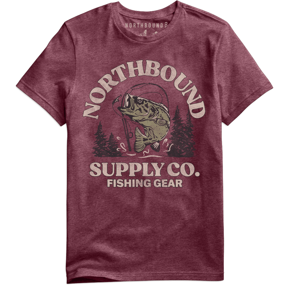 Northbound Men's Fishing Gear T-Shirt - Maroon Heather