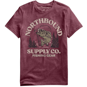 Northbound Men's Fishing Gear T-Shirt - Maroon Heather