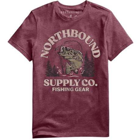 Northbound Men's Fishing Gear T-Shirt - Maroon Heather