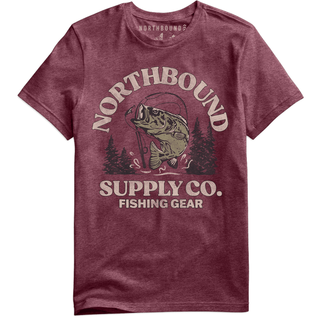 Northbound Men's Fishing Gear T-Shirt - Maroon Heather