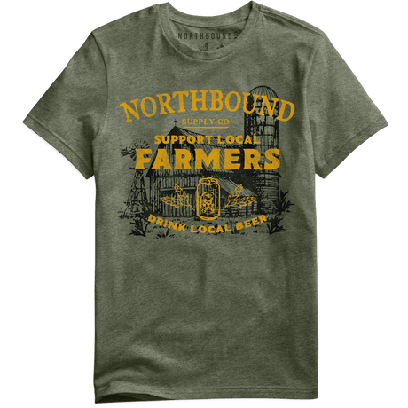 Northbound Men's Support Farmers T-Shirt - Military Green