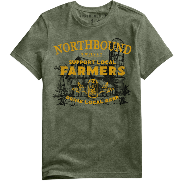 Northbound Men's Support Farmers T-Shirt - Military Green