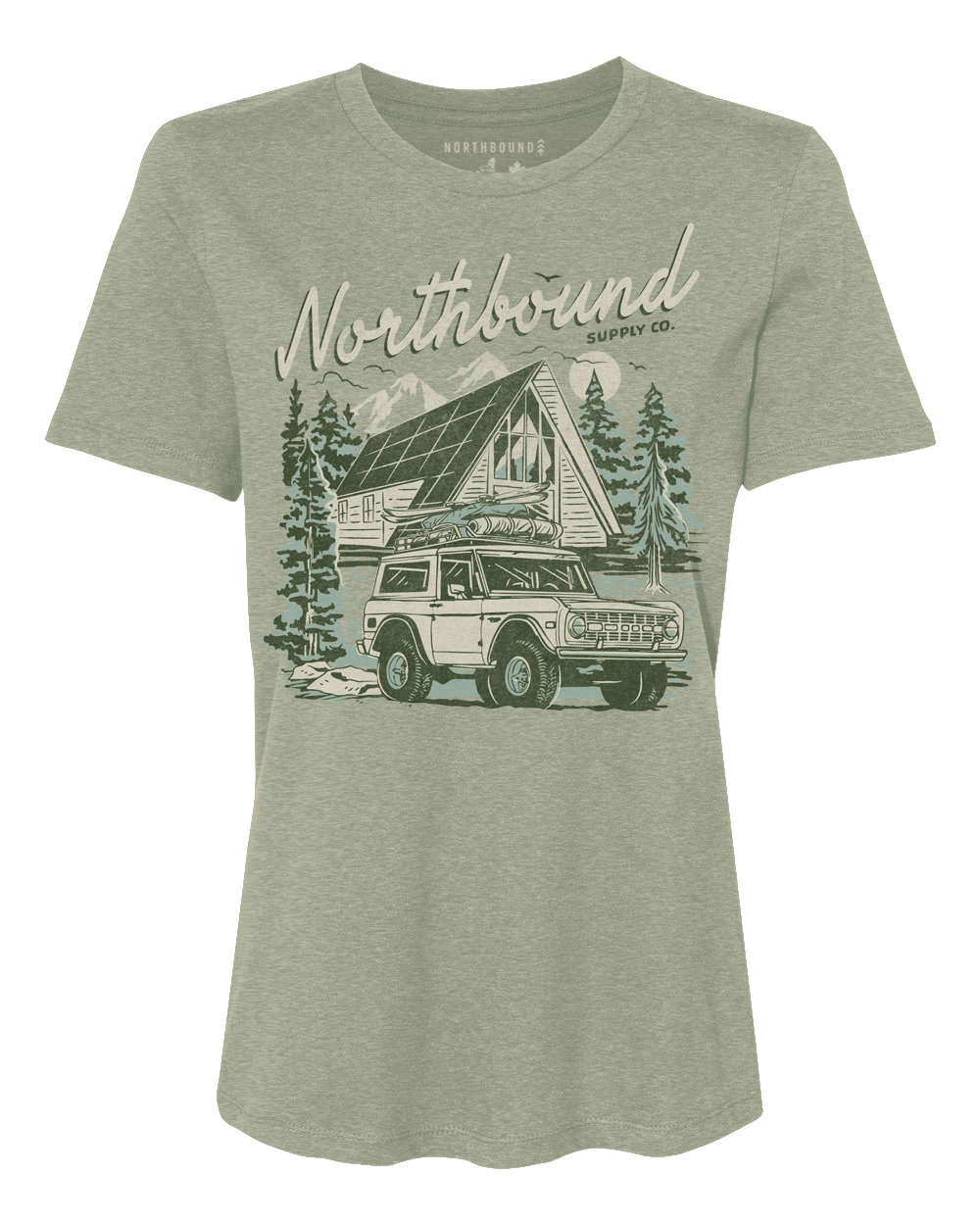 Northbound Women's Cabin T-Shirt - Olive Heather