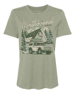 Northbound Women's Cabin T-Shirt - Olive Heather