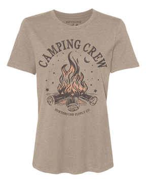 Northbound Women's Camping Crew T-Shirt - Brown Heather