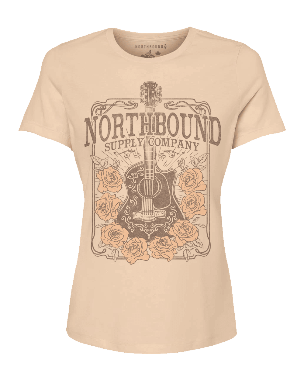 Northbound Women's Guitar T-Shirt - Beige