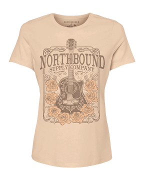 Northbound Women's Guitar T-Shirt - Beige