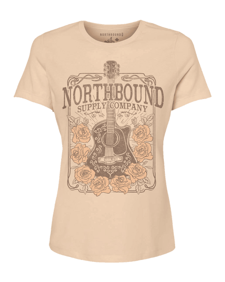 Northbound Women's Guitar T-Shirt - Beige