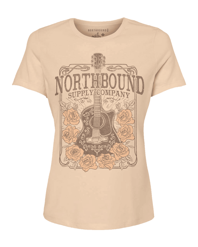 Northbound Women's Guitar T-Shirt - Beige