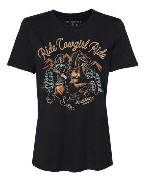 Northbound Women's Ride Cowgirl Ride T-Shirt - Black Heather