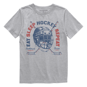 Northbound Youth Boys Eat Sleep Hockey T-Shirt - Grey Heather