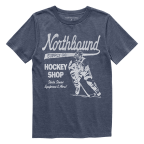 Northbound Youth Boys Hockey Shop T-Shirt - Navy Heather